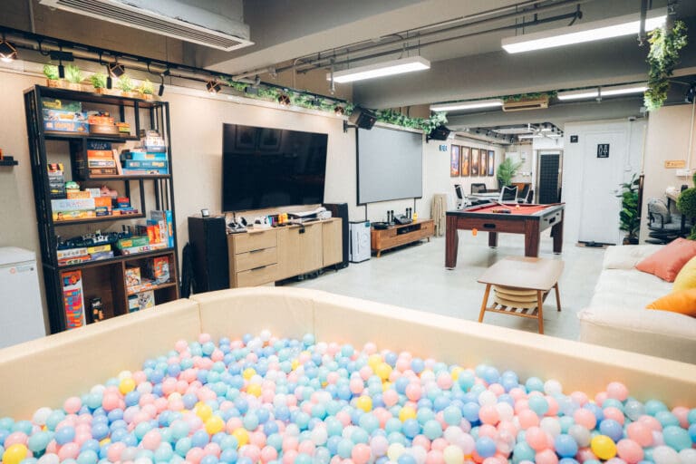 Serene 位於荔枝角，Party room全場約1200尺空間以包場形式租用，獨享場內設施無需同其他人share。場地連接平台非常方便。平台提供1張1.8米特色BBQ桌，特別適合多人BBQ。